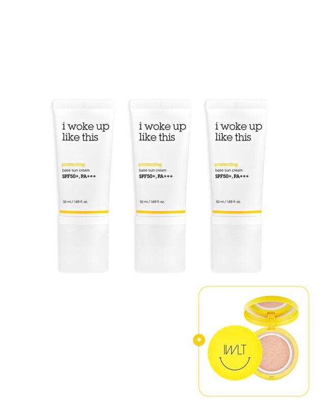 IWLT 프로텍팅 베이스 선크림 50ml 3개 + 선쿠션 본품 증정