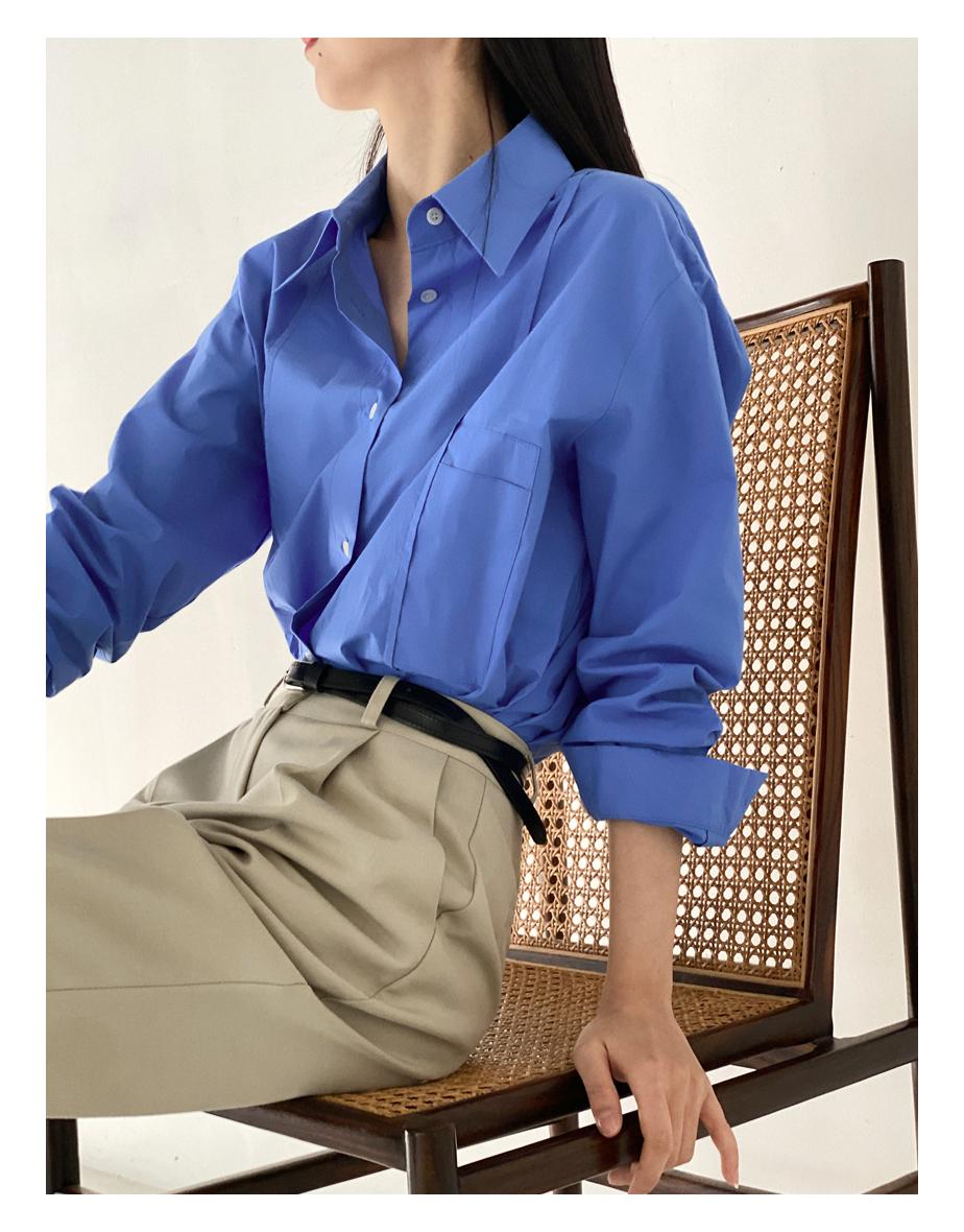 브레스트 포켓 디테일 셔츠 (2colors)