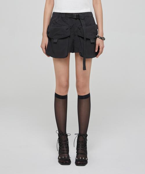 BELT POINT CARGO SHORT PANTS CHARCOAL BQ2WP024