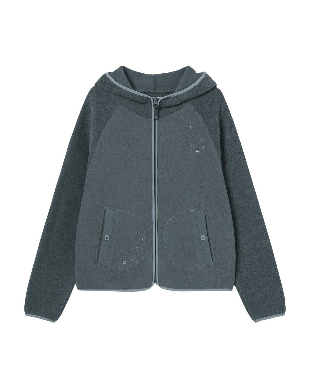 STELLA FLEECE ZIP UP HOODIE [BLUE]