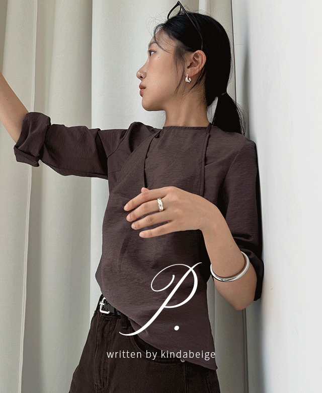 킨다베이지 [page] 리모주 홀터넥 뷔스티에 블라우스 (3color)┃오늘출발