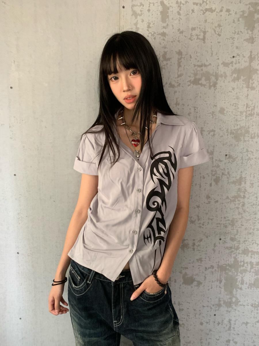 3MODE All-match slim fit short sleeve shirt