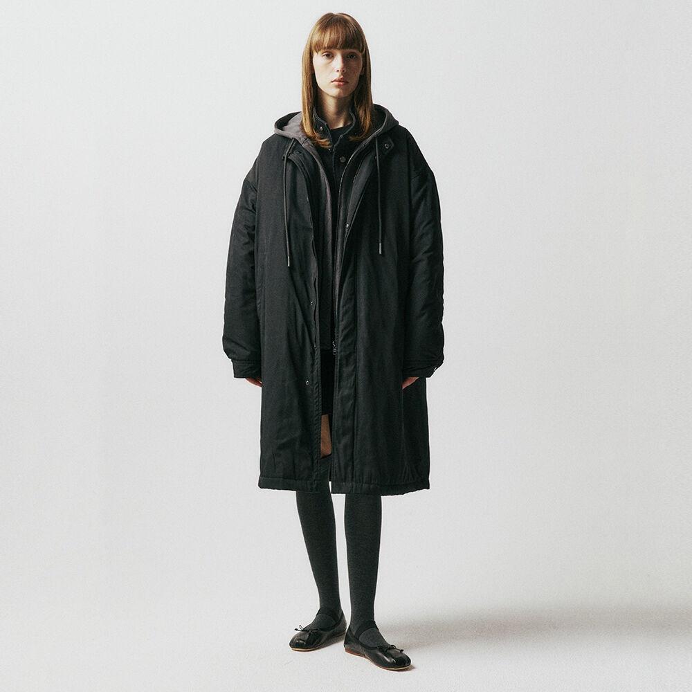 오버핏 후드 롱 패딩 MA-1 블랙