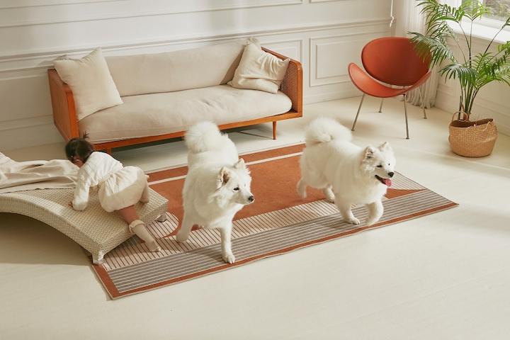 110cm6mm pvc강아지 미끄럼방지 매트 고양이층간소음 셀프시공 펫롤애견매트
