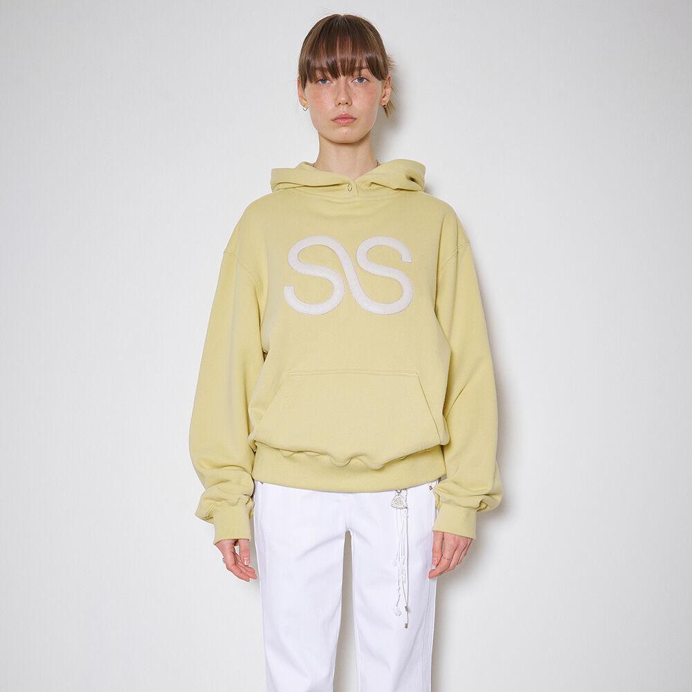 SS PATCH HOODIE, olive yellow