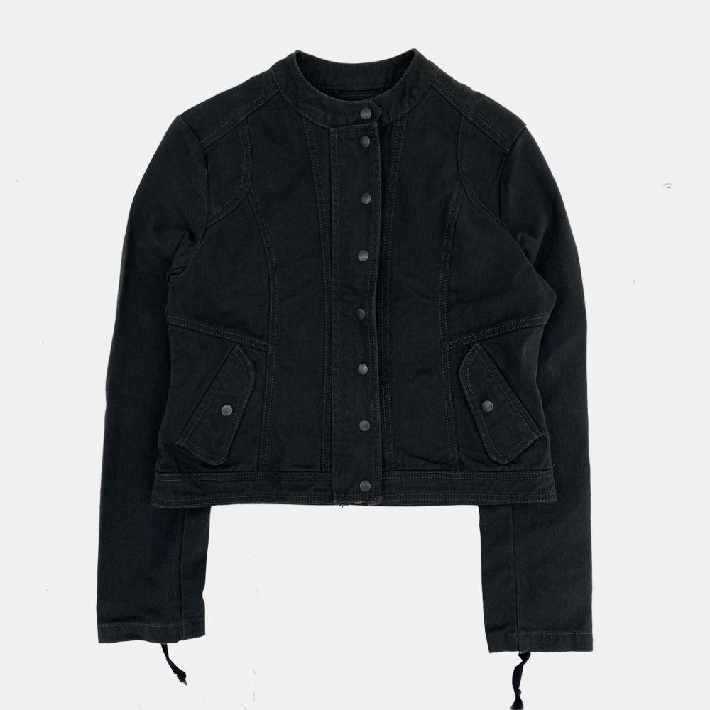 Washed biker jacket (Khakish dark grey)