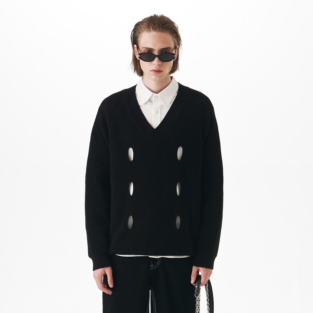 UNISEX PUNCHING KNIT BK