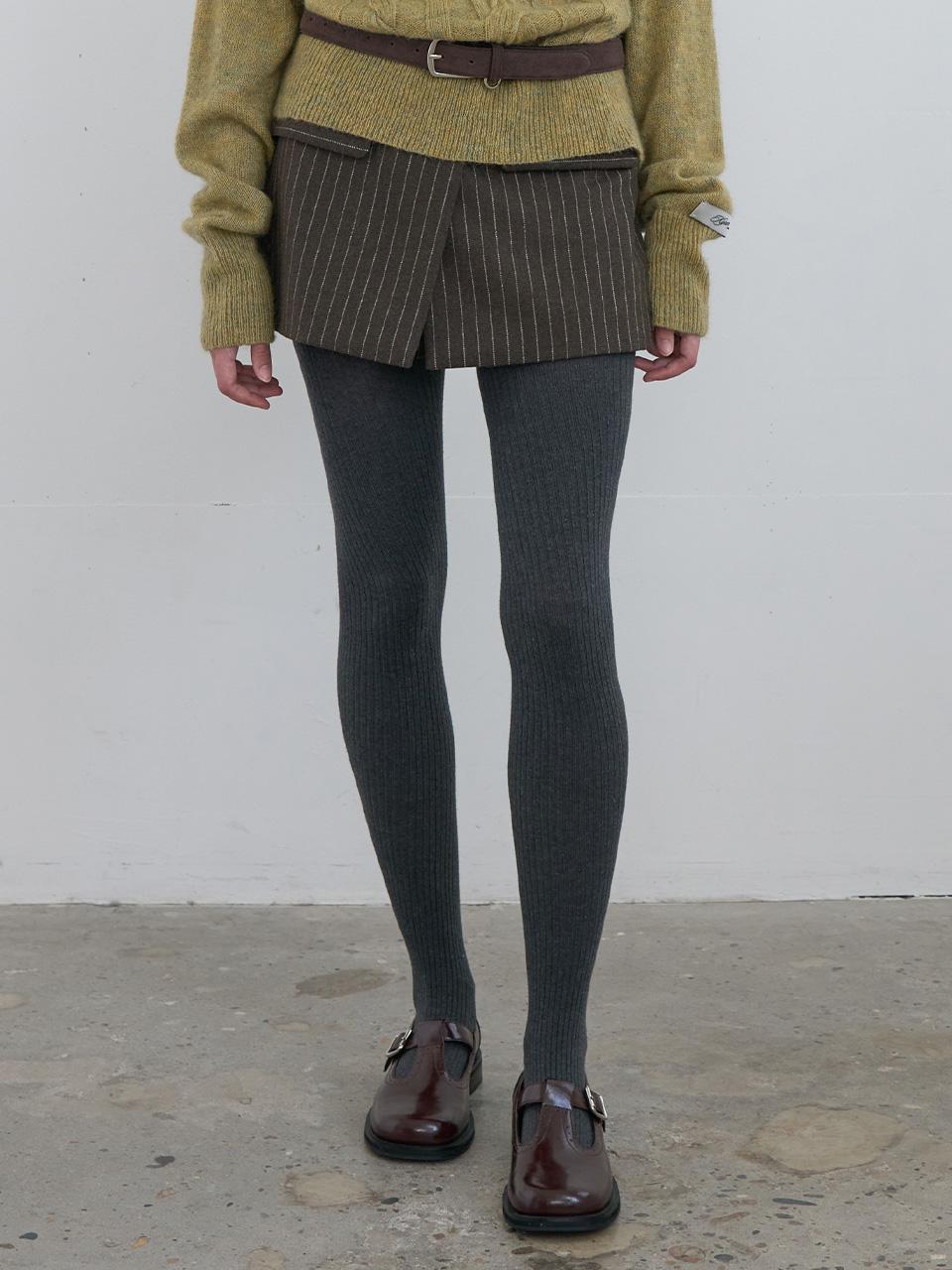 Pin Stripe Wrap Shorts Khaki Brown