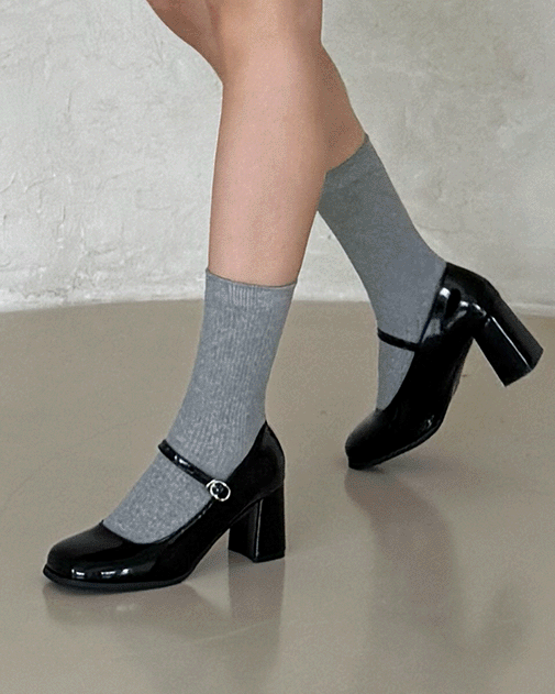 폭신 [🤍빠른배송/착화감👍] 폭신 스퀘어 메리제인 에나멜 구두 통굽 로퍼(7cm)-3234