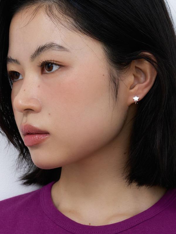 [silver925] mini star one touch earring