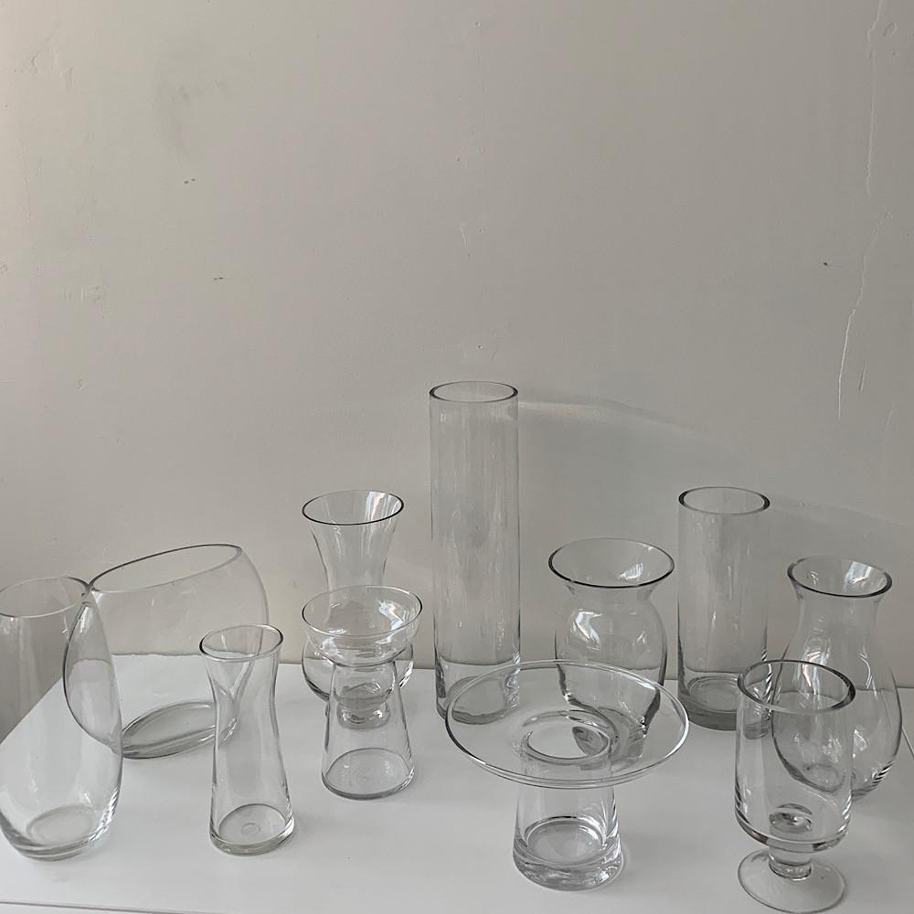 수경재배 인테리어 빈티지 오브제 유리 미니 화병 꽃병 소품 투명 디퓨저 줄무늬 공병