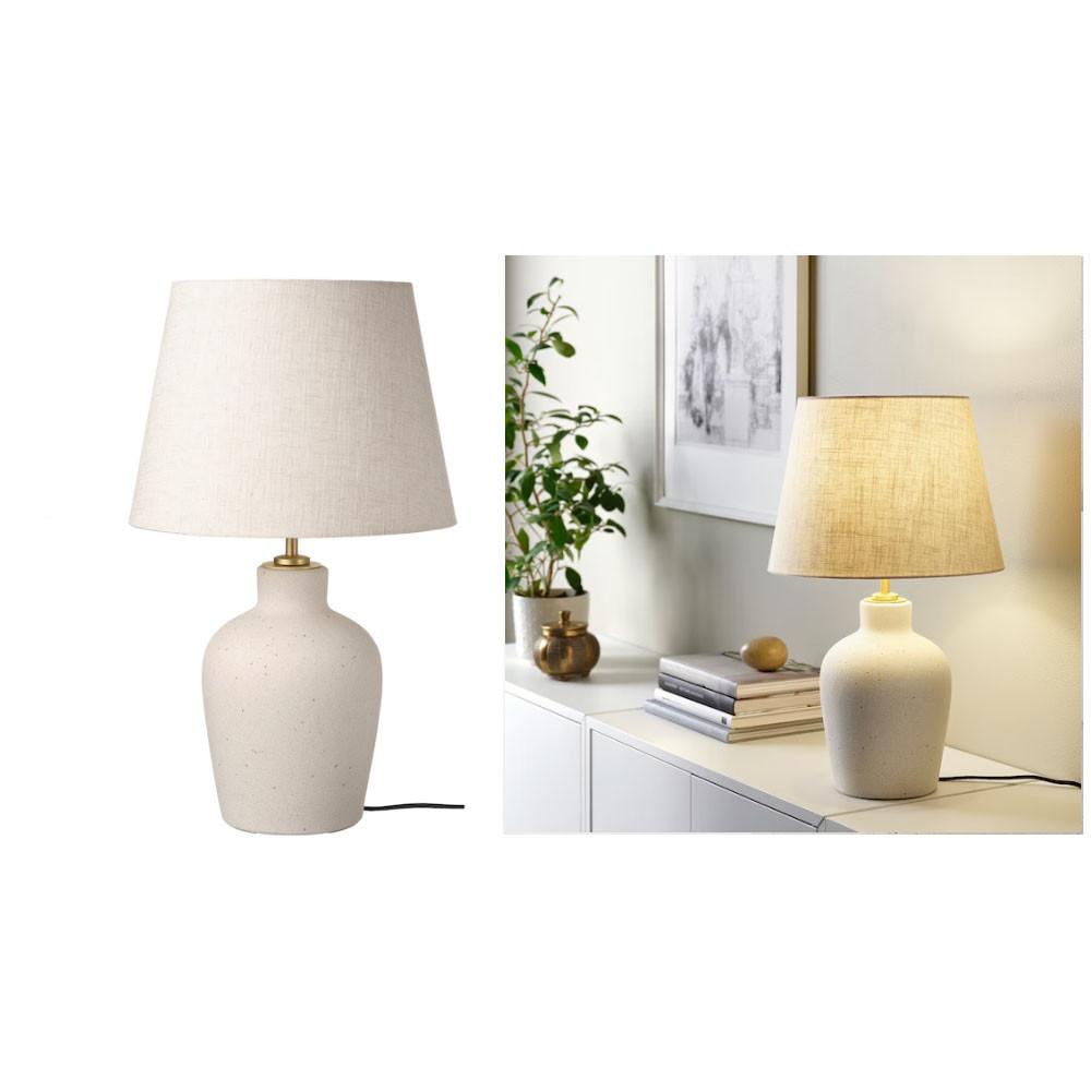 이케아/BLIDVADER블리드베데르 탁상스탠드 오프화이트 세라믹/베이지50cm