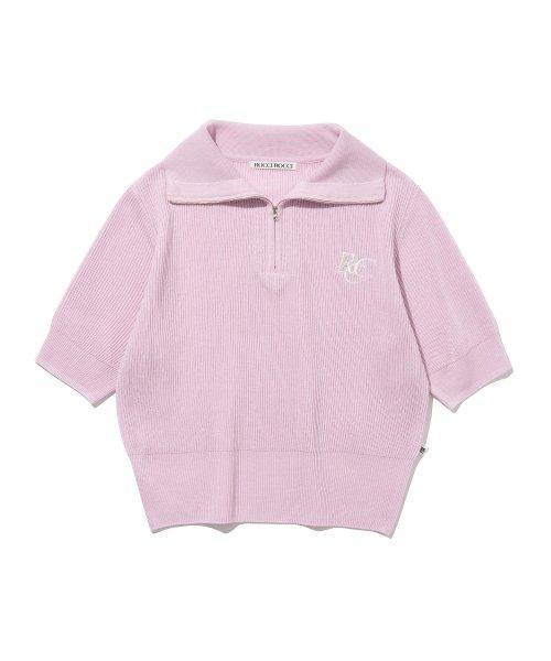 RCC Knit Half Zipup Short Sleeve [LIGHT PINK]