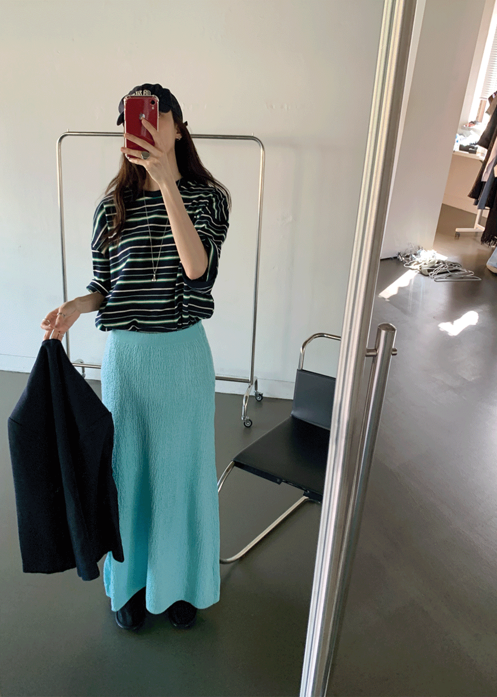 Bbabbiyong stripe boxy Tee