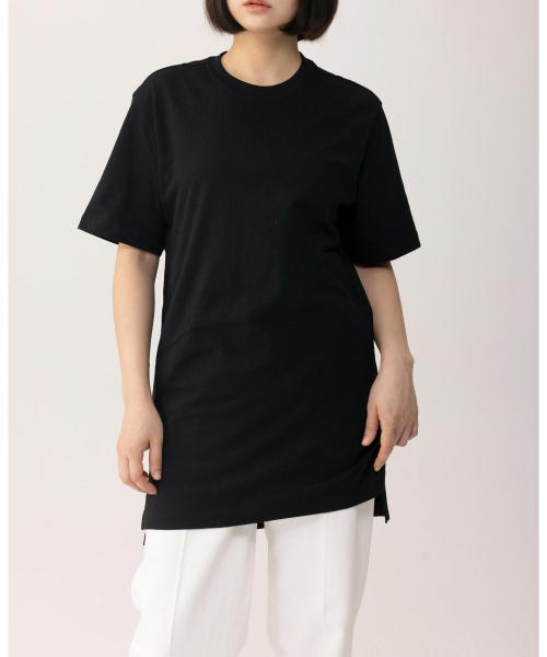 [UNI]레이어드라운드반팔티_긴기장 블랙 (+7cm) LATS0106