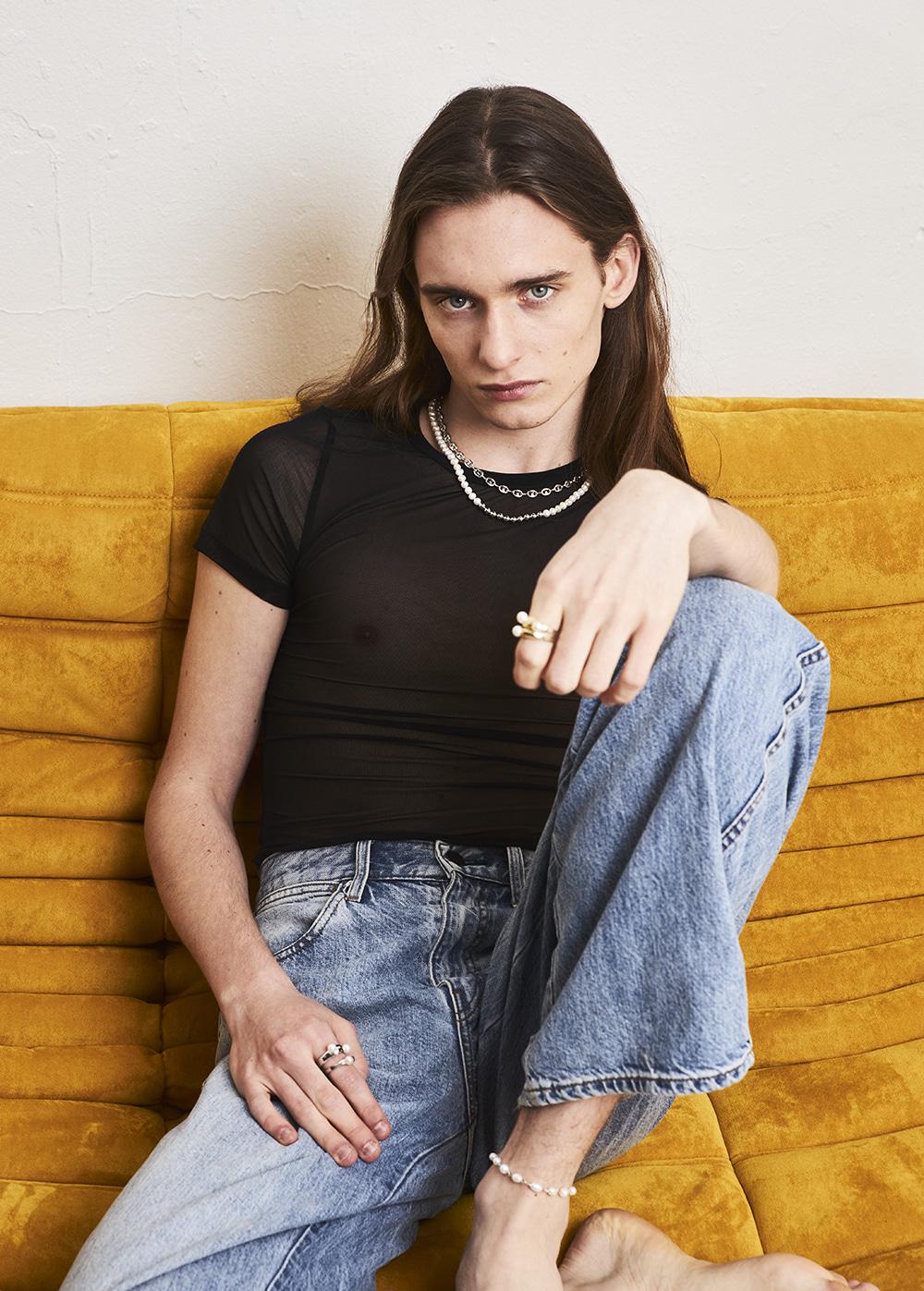 Balance circle pearl necklace