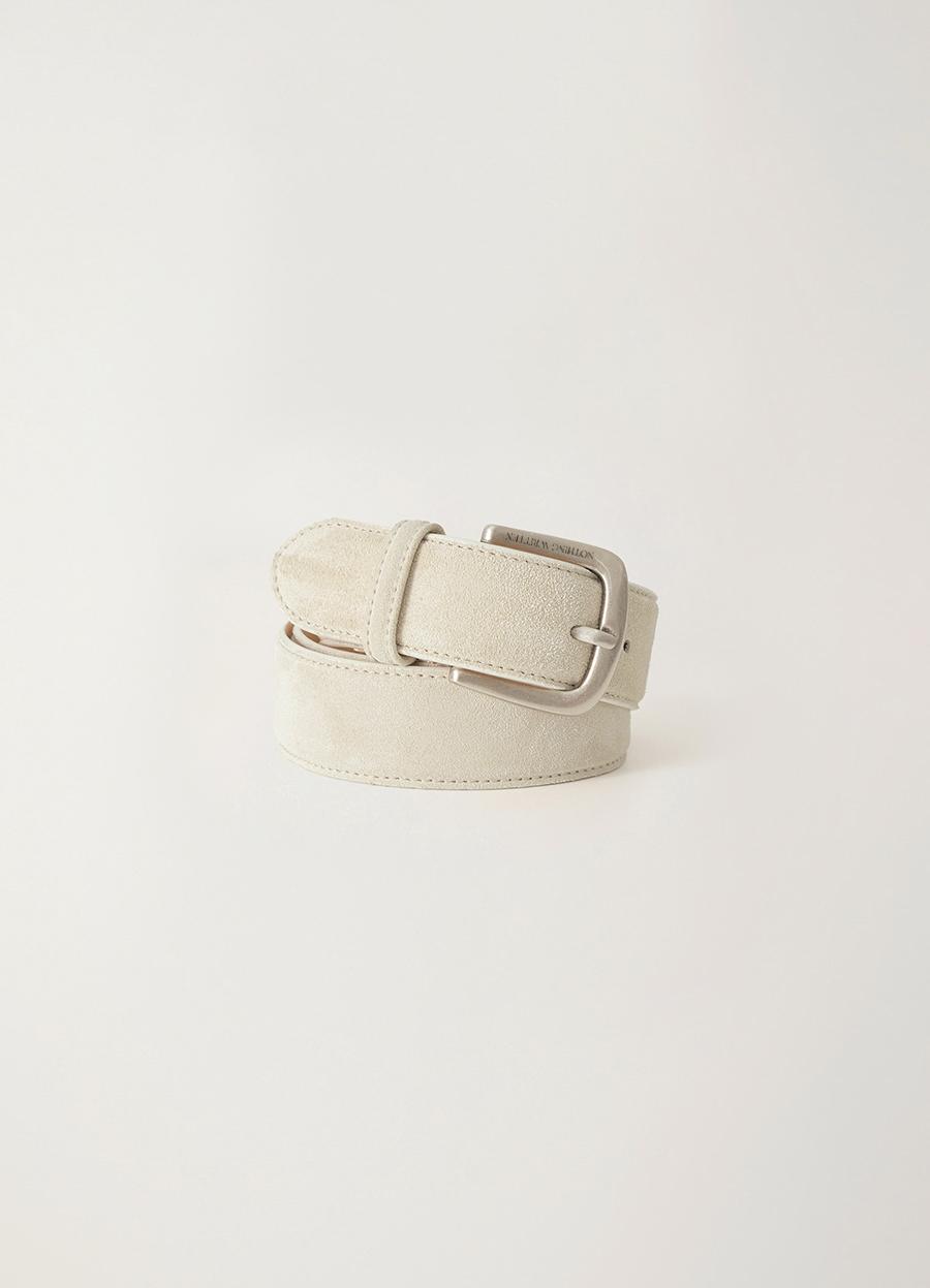 Vintage leather belt (Cloud white)