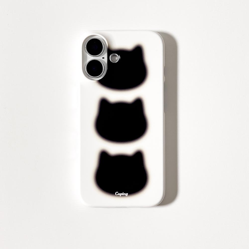 [큐핑] Cat Cat Cat Black White 블랙 화이트 [하드 케이스]