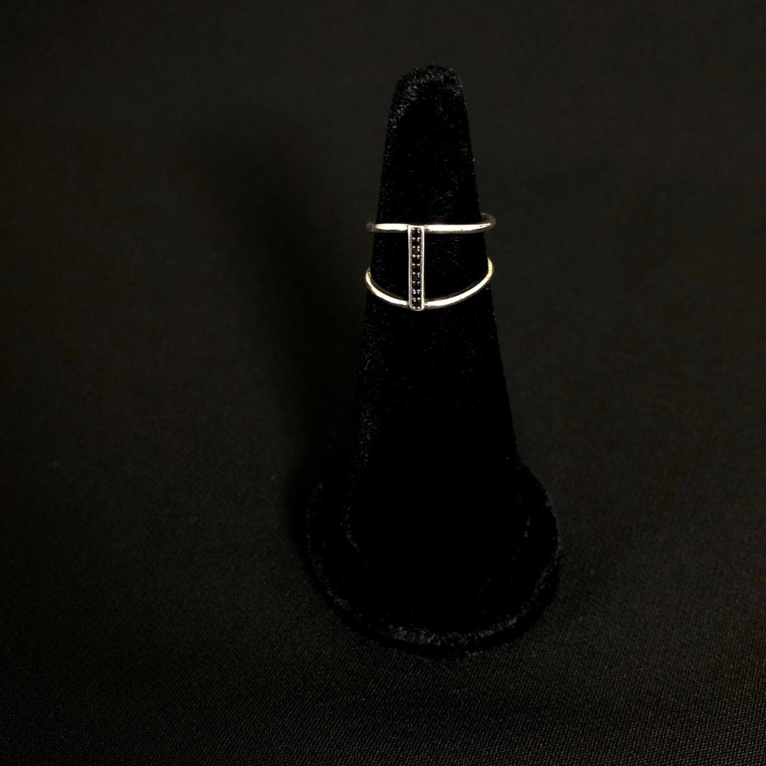 cubic line ring (925 silver)