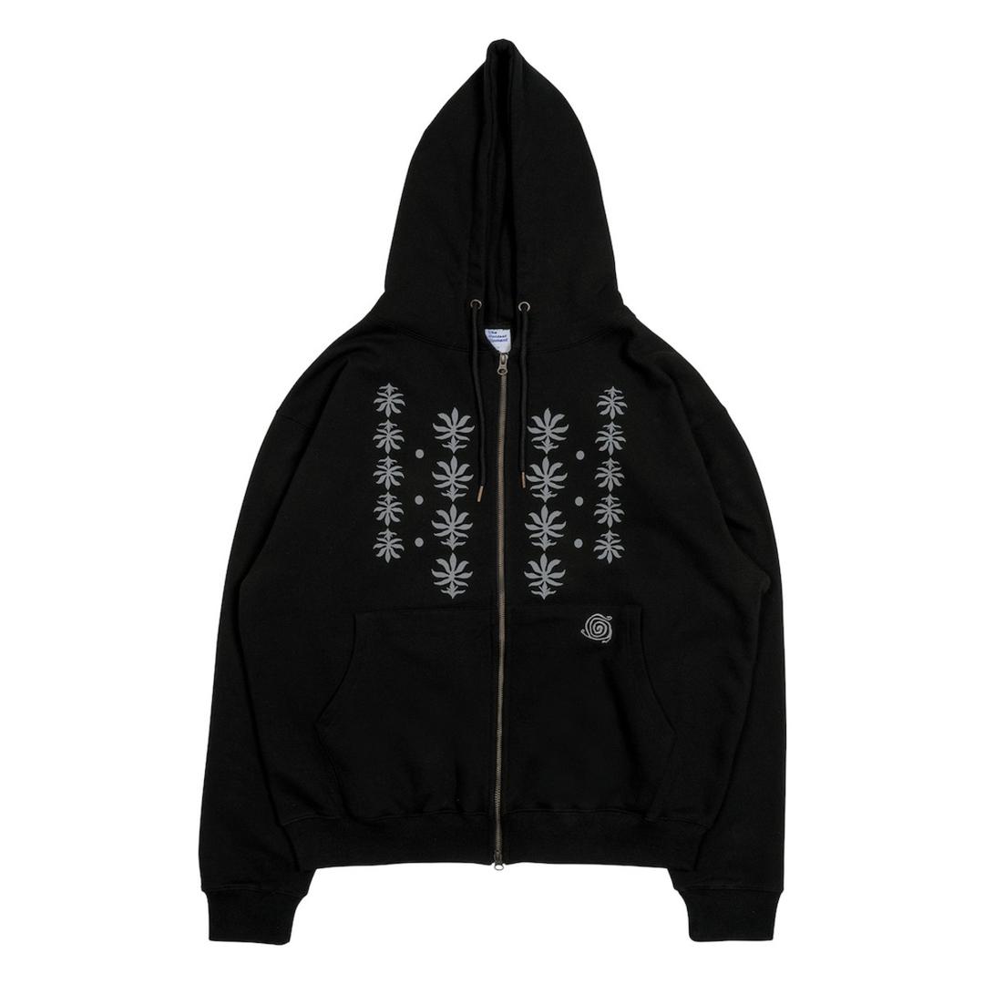 TCM ethnic hooded zip-up (black)