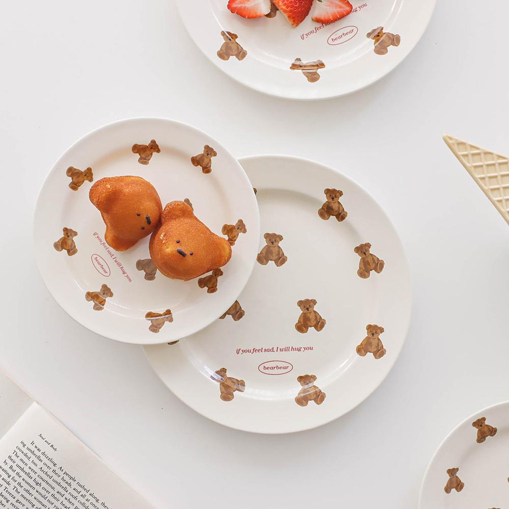 그리즐리 베어 곰돌이 접시 디저트 카페 플레이트