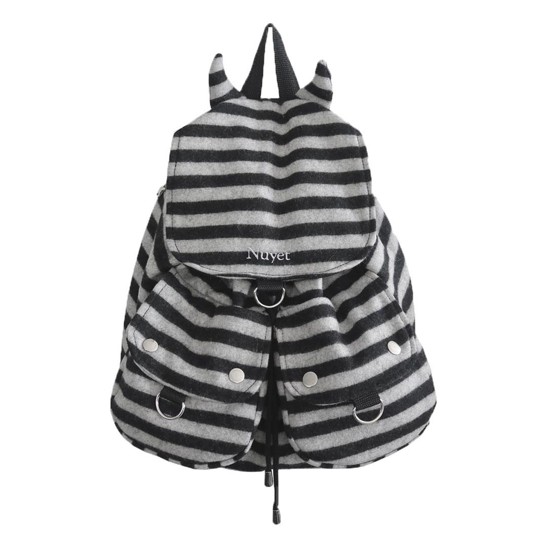 Devil Puff Backpack _ Black Stripe