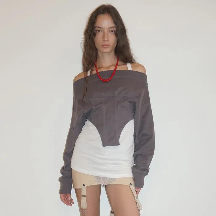 Corset Sweatshirt Charcoal