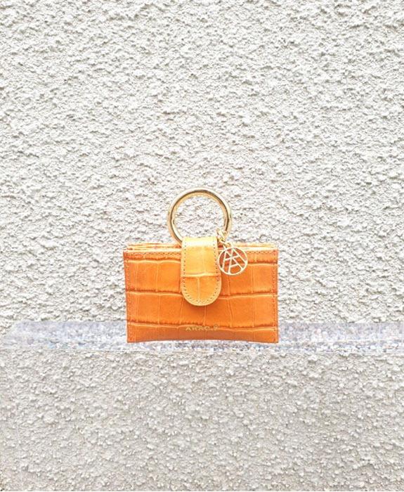 [아라크나인] 링포인트 3단아코디언 카드홀더 크로커오렌지