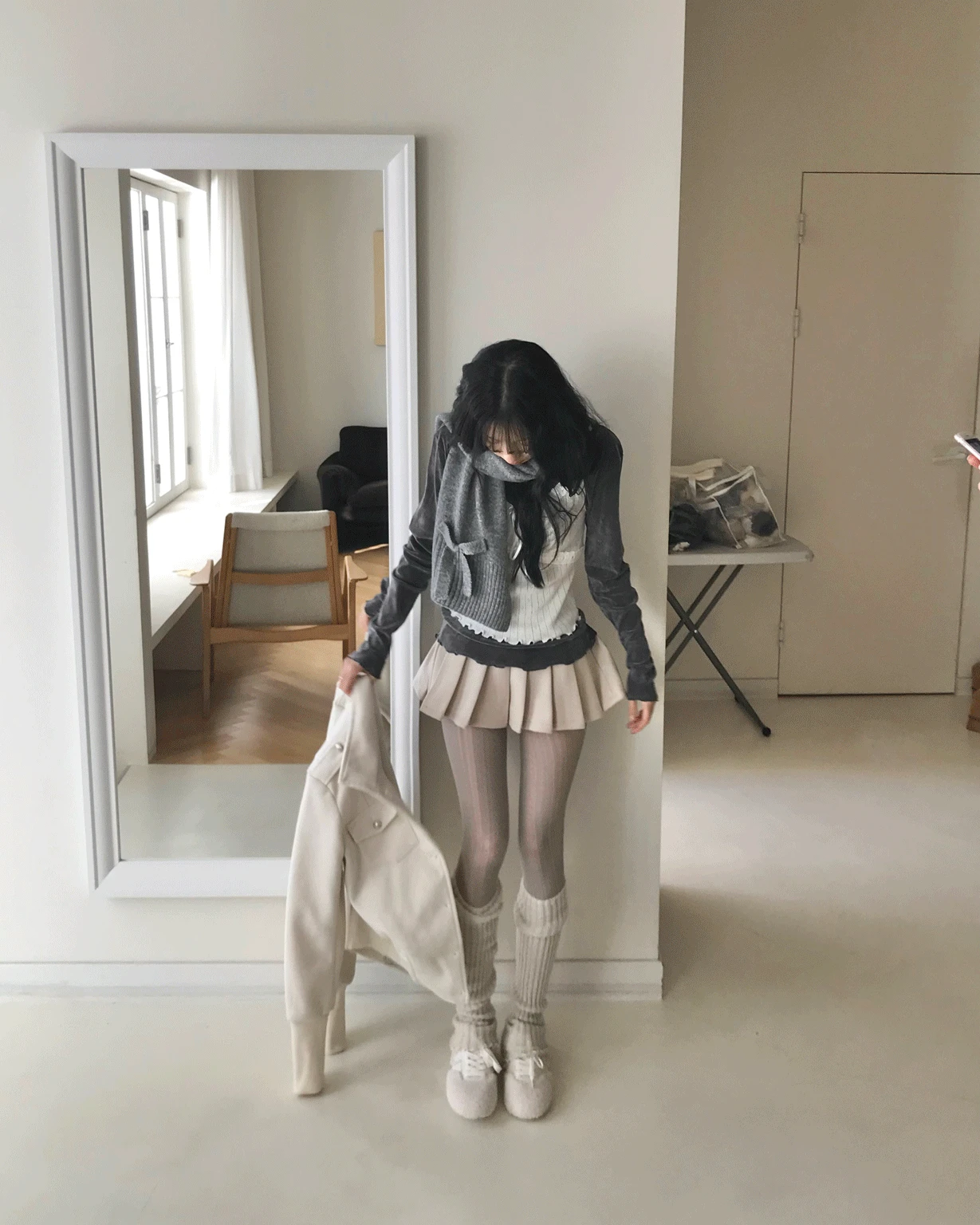 [ winter pick❄️ ] 토드 울 플리츠 트임 SK