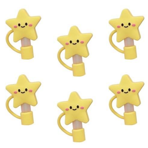 블럭마트 귀여운 텀블러 마개, 옐로우스타, 6개 - 물통/물병 | 쿠팡