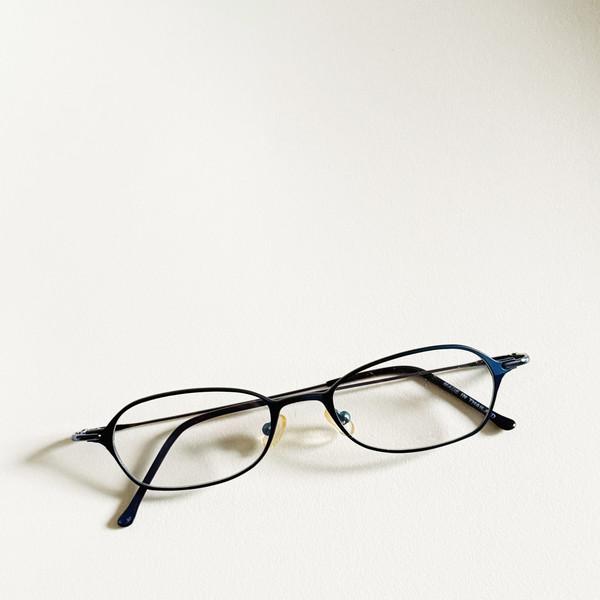 Blue Slim Square Frame Glasses