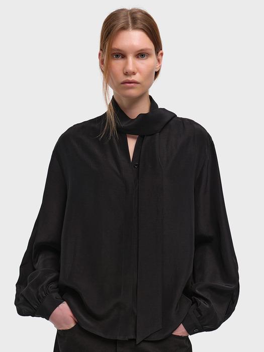TENCEL TIE BLOUSE_2colors