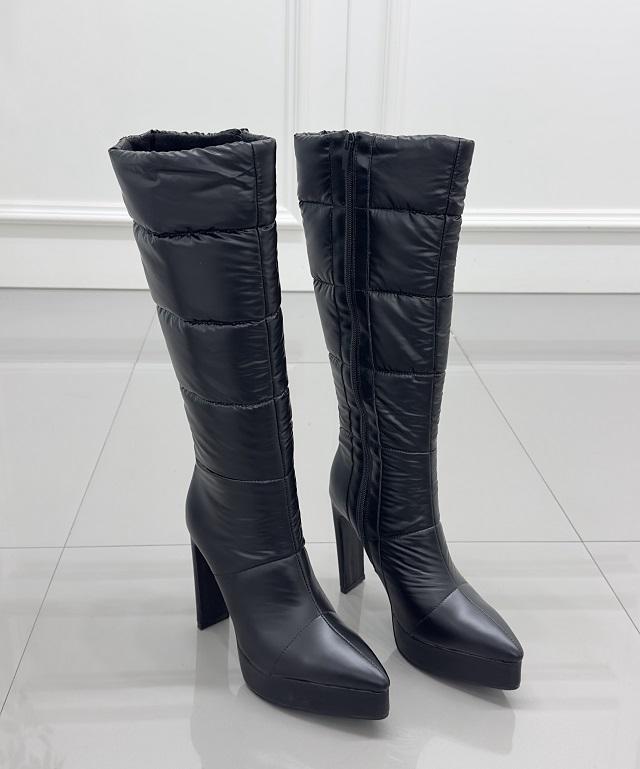 라이크에스 겨울 방한 패딩 스틸레토 가보시 롱부츠힐 12cm