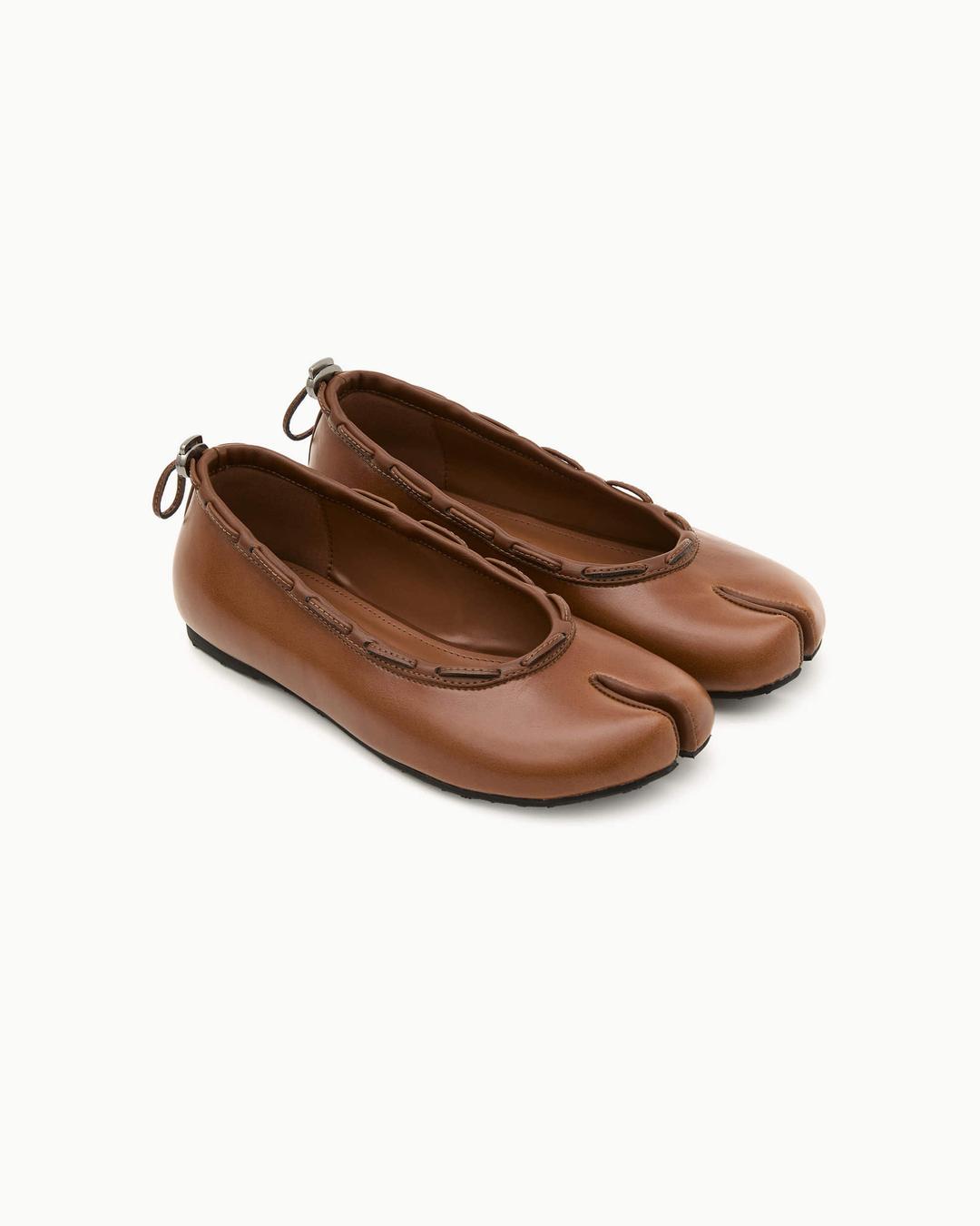 Leather String Flat / Brown