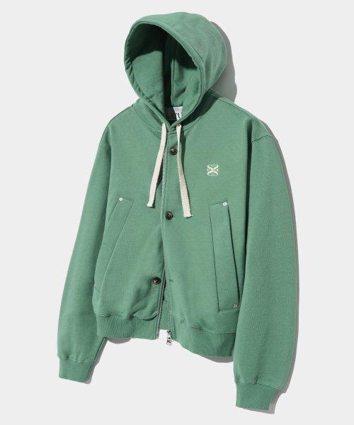 세터(SATUR)  테오 코튼 올 데이 후드 집업 세이지 그린 - 사이즈 & 후기 | 무신사