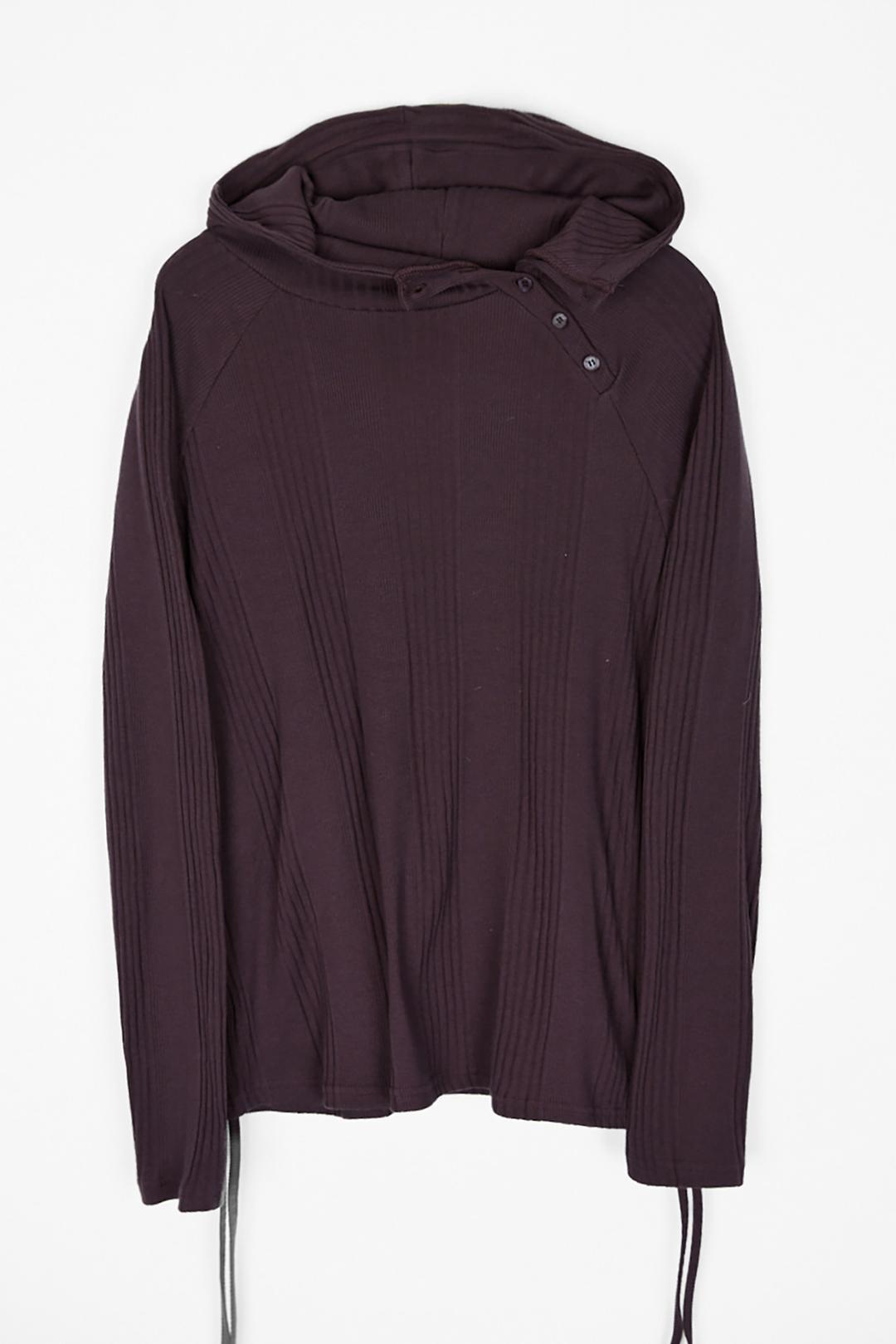 ASYMMETRIC BUTTON HOODIE