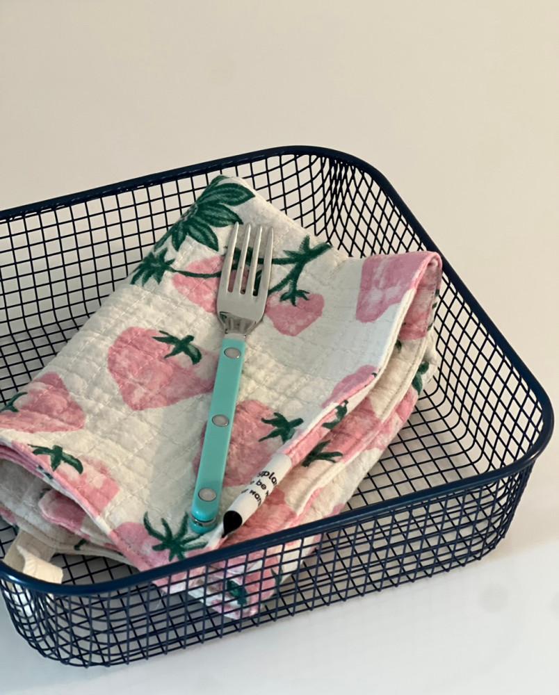 딸기와플 키친클로스