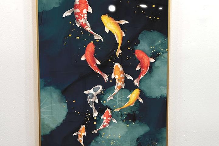 풍수 지리 황금잉어 구어도 A 물고기 동물 그림 포스터 인테리어 액자