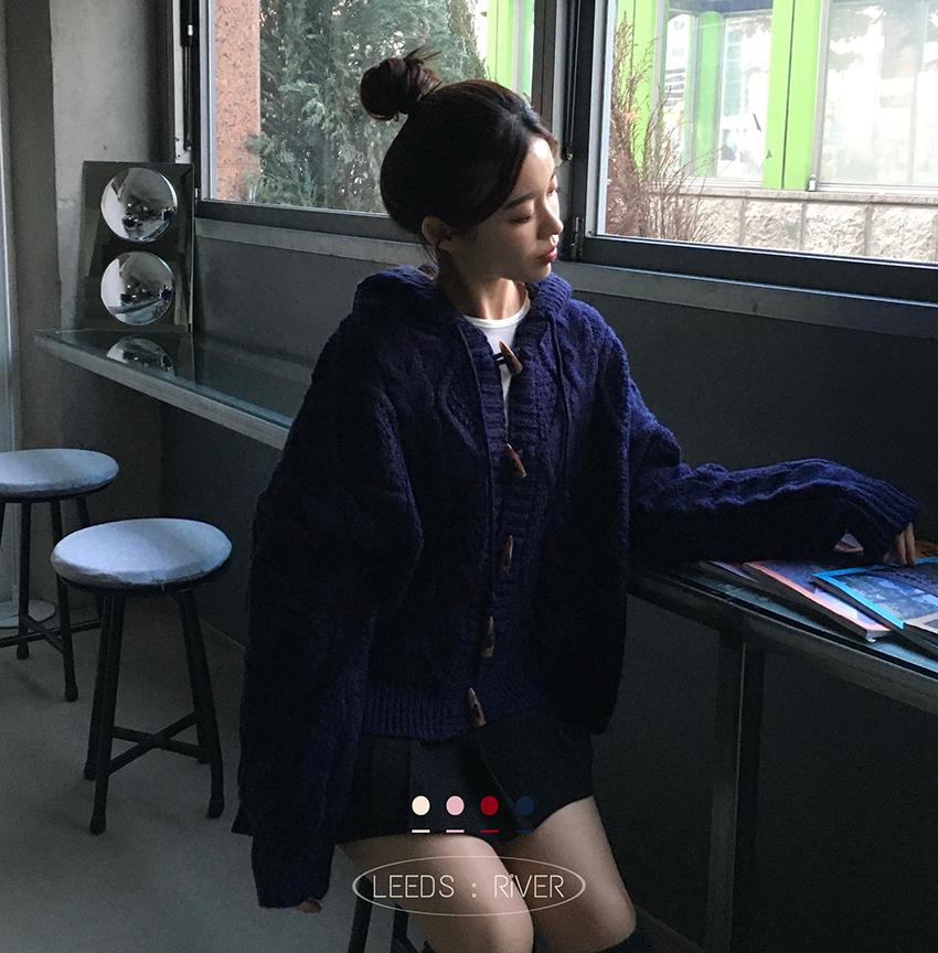 베어리 떡볶이 후드 가디건 (4color)