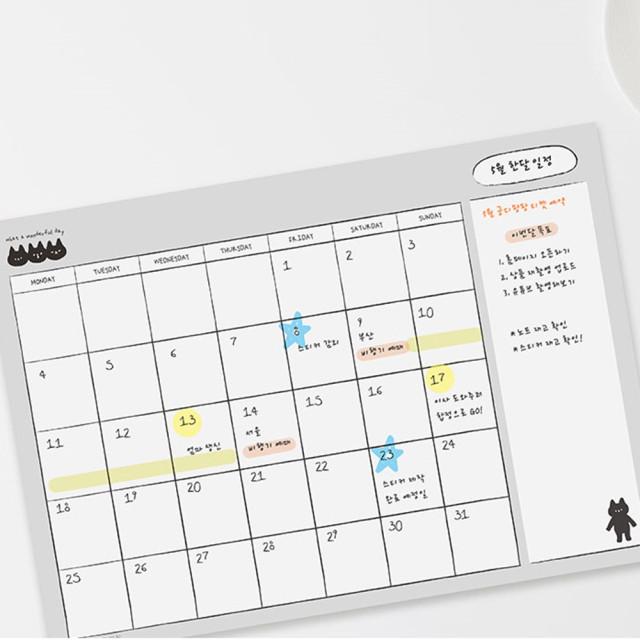 A4 먼슬리 노트 패드 월간 일정 관리 스케쥴러 다이어리 플래너 메모 대 떡메 큰 메모지