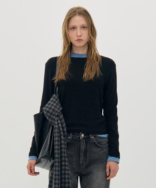 Lc WOOL JERSEY WARM T-SHIRT_BLACK_LC244TS06BK