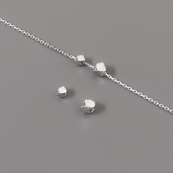 [8-545-13]순은펜던트 육각볼 2.5/3mm 실버925 ,1개