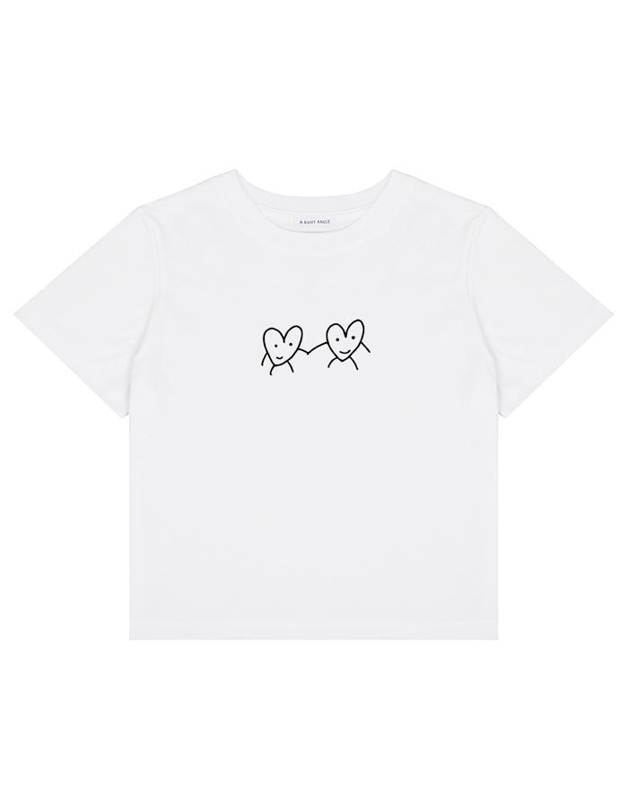 ARA HEART HAND CROP TEE (2 COLOR)
