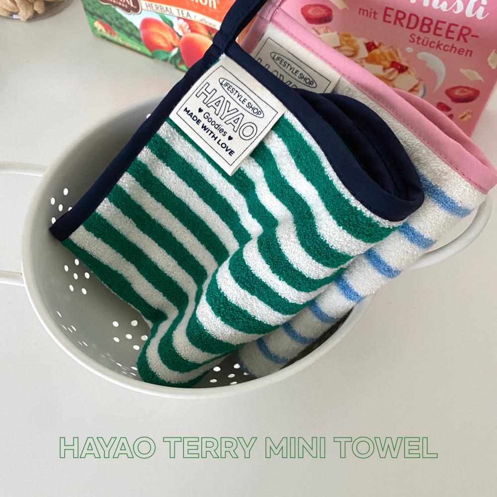 테리 스트라이프 핸드타올 주방타올 키친크로스 고리수건 홈카페 소품