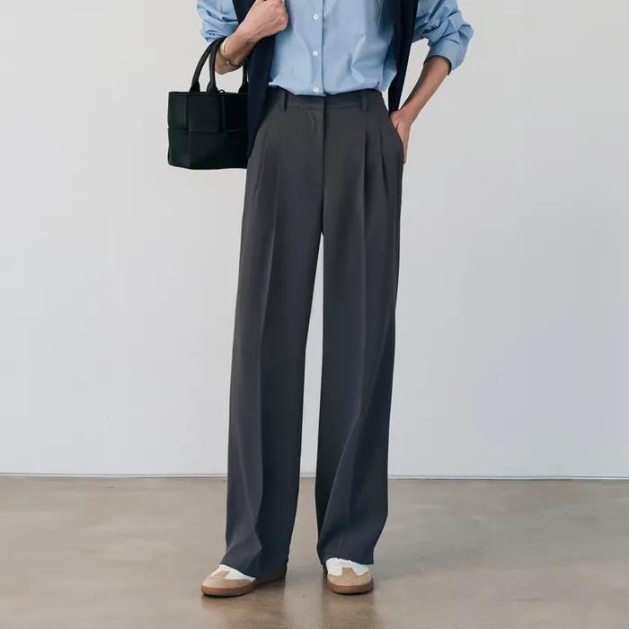 [당일출고] [2차]시즌리스 핀턱 슬랙스_차콜