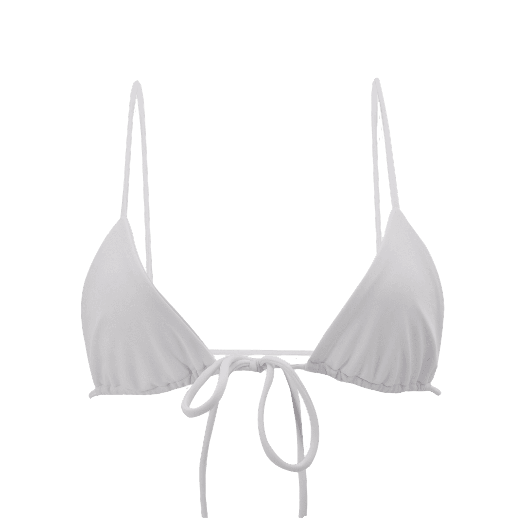 Swim Front Tie Triangle Top Ivory