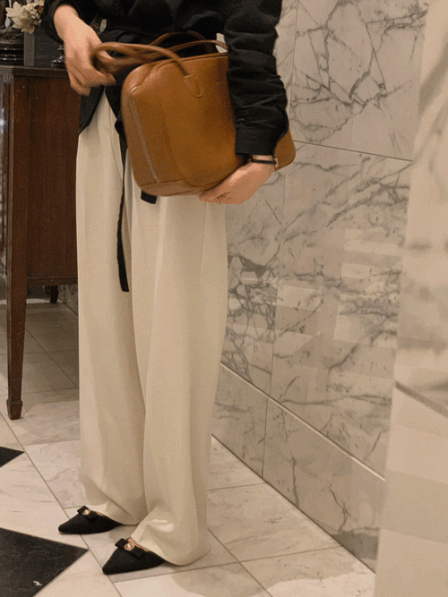 테즈 하이웨스트 세미 와이드핏 슬랙스(4color)