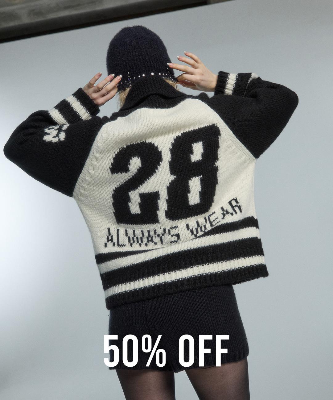 28 WOOL KNIT ZIP-UP (BLACK)