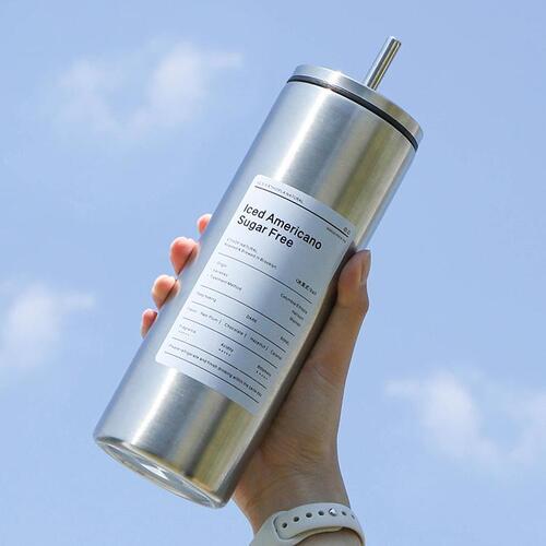 카페 304스텐 슬림 대용량 빨대 텀블러 보온병 700ml