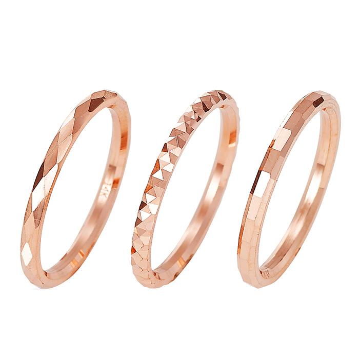 14k 18k 쓰리컷팅 할로우 반지[3종택1]